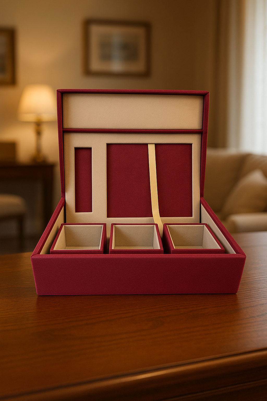 Scarlet Luxe Suede Box