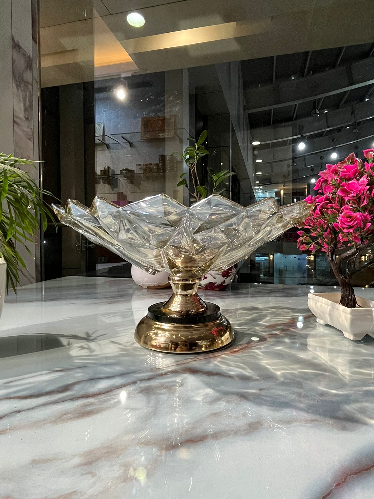 Crystal Wide Fruit Basket