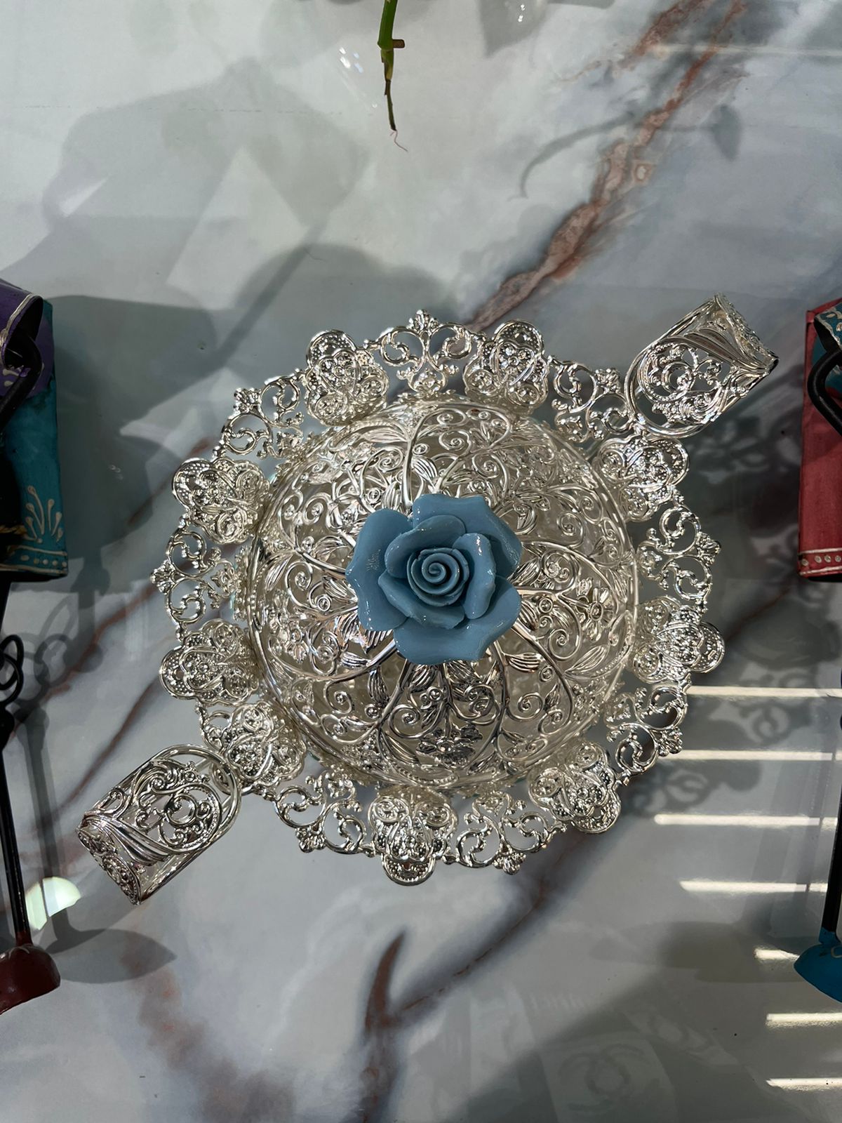 Rose Basket German Silver with lid