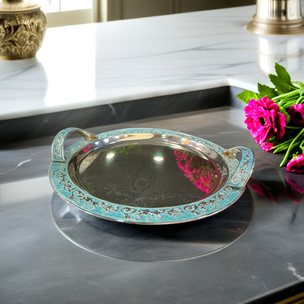 Silver Round Tray large