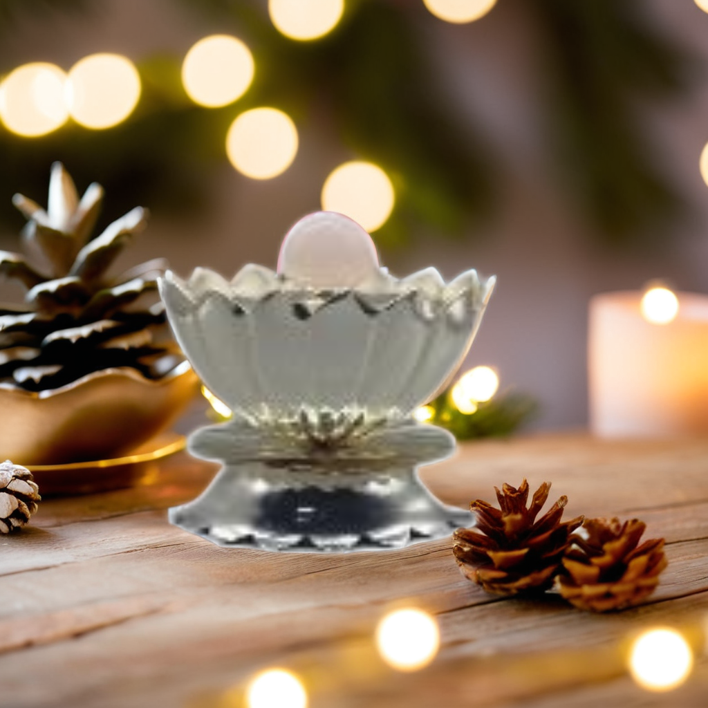 Lotus Radiance Urli with Rose Quartz