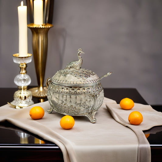 Peacock Candy Jar with spoon