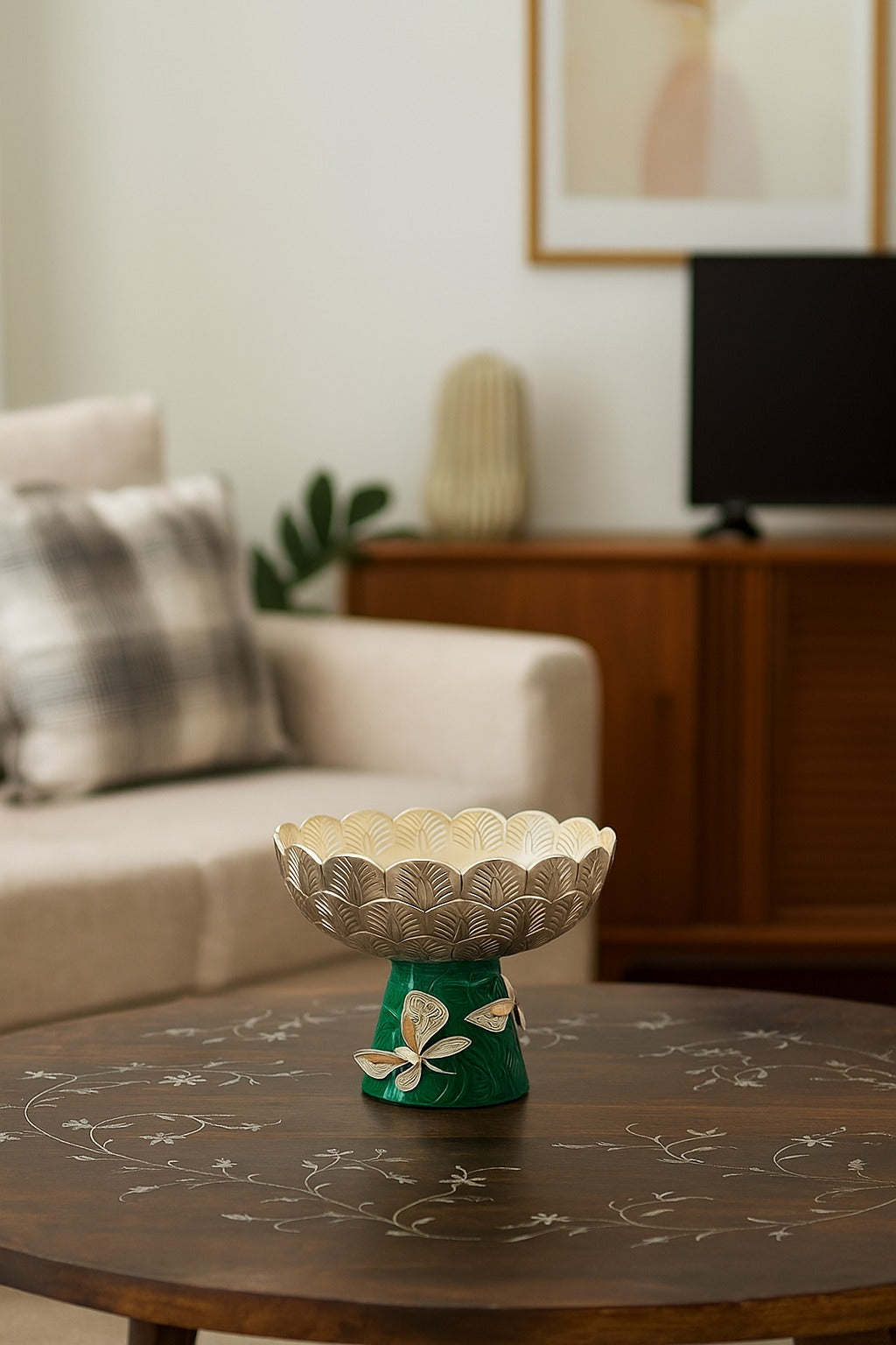 Butterfly Grove Pedestal Bowl