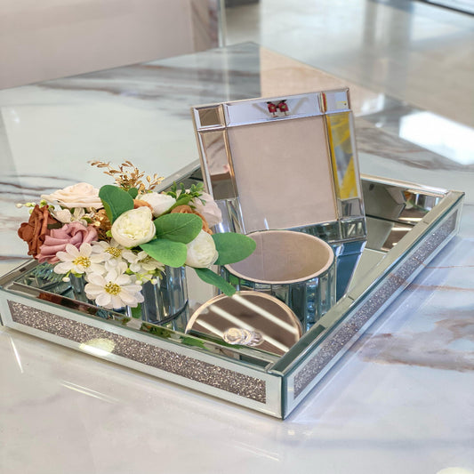 Crystal Mirror Vanity Set