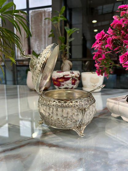 Peacock Candy Jar with spoon