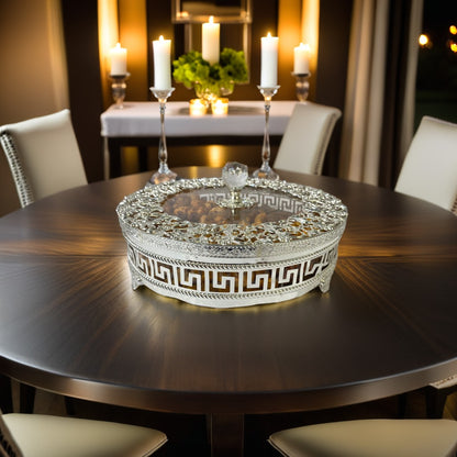 Round Silver Dry Fruit Tray (Set-4)