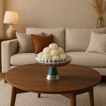 Teal Harmony Pedestal Bowl