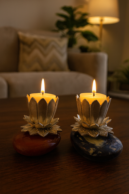 Twin Bloom Lotus Diyas
