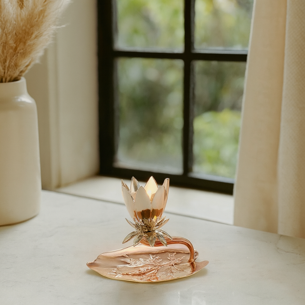 Lotus Leaf Candle Holder