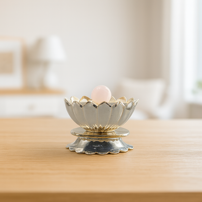 Lotus Radiance Urli with Rose Quartz