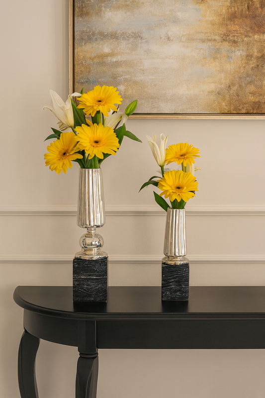 Midnight Marble Vases