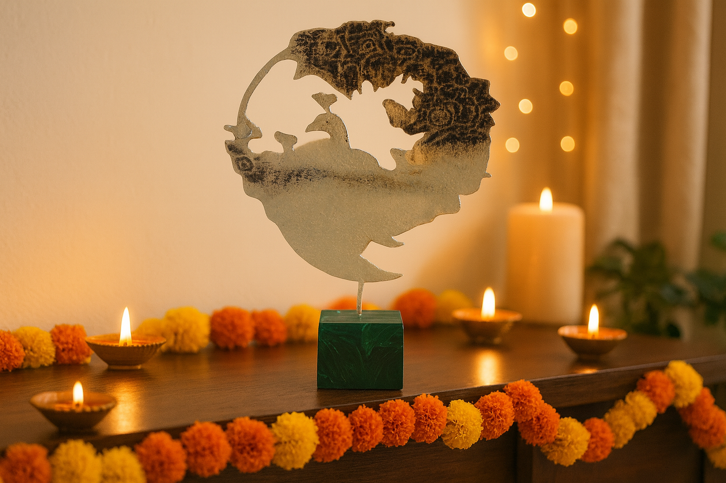 Celestial Peacock Sculpture