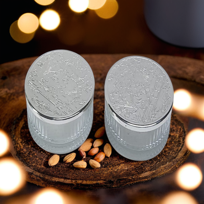 Bamboo Frosted Crystal Jar Set