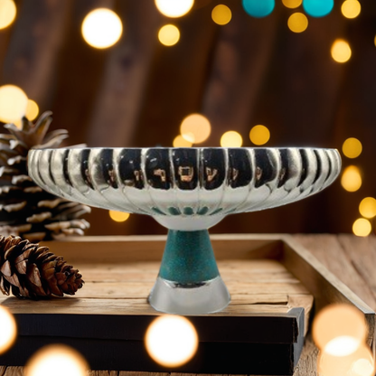 Teal Harmony Pedestal Bowl